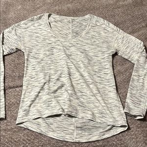 Black/white silver infused long sleeve shirt